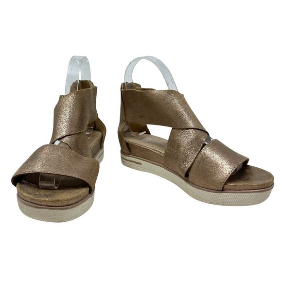 Eileen Fisher Sport Platform Sandal Rose Gold Metallic Size 7 - Picture 4 of 15